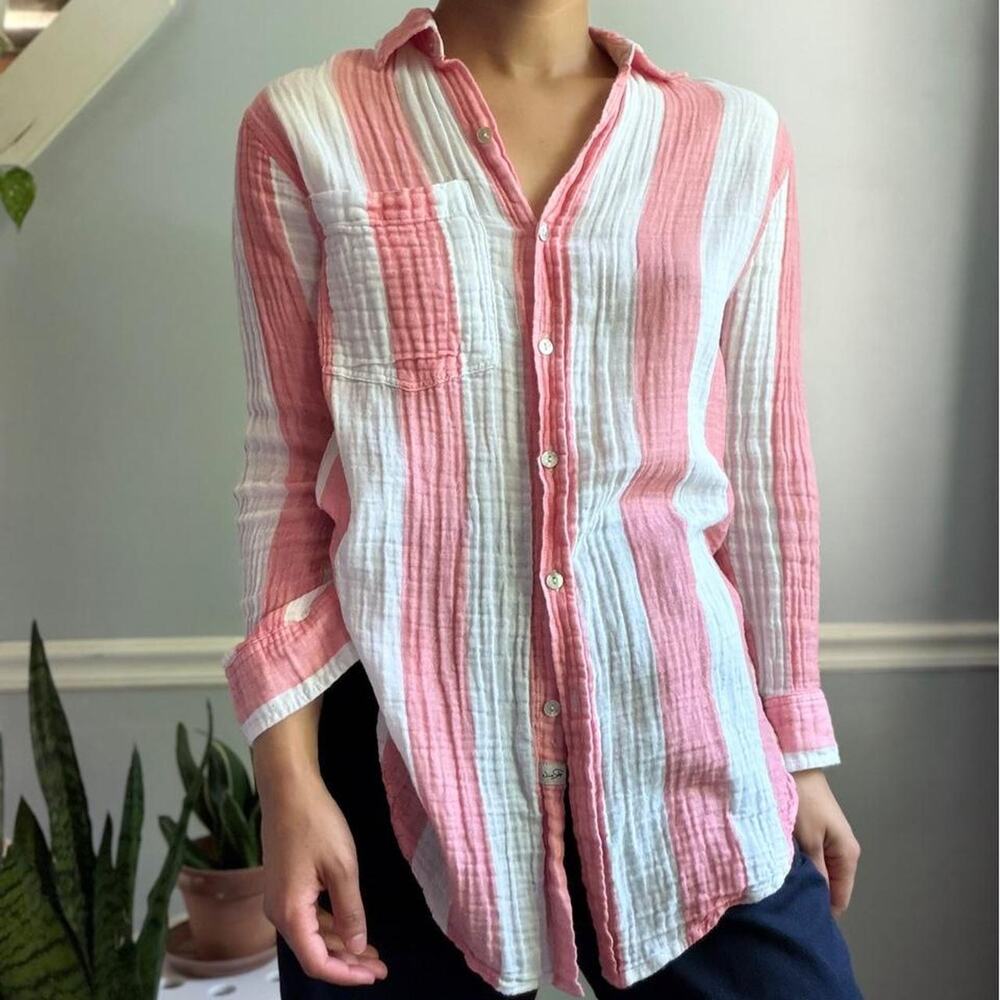 Rails Jaylin Playa Stripe gauze button up